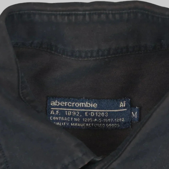 Abercrombie & Fitch || Men's Western Shirt Cut Front Iridescent Black Bronze M - Picture 5 of 8